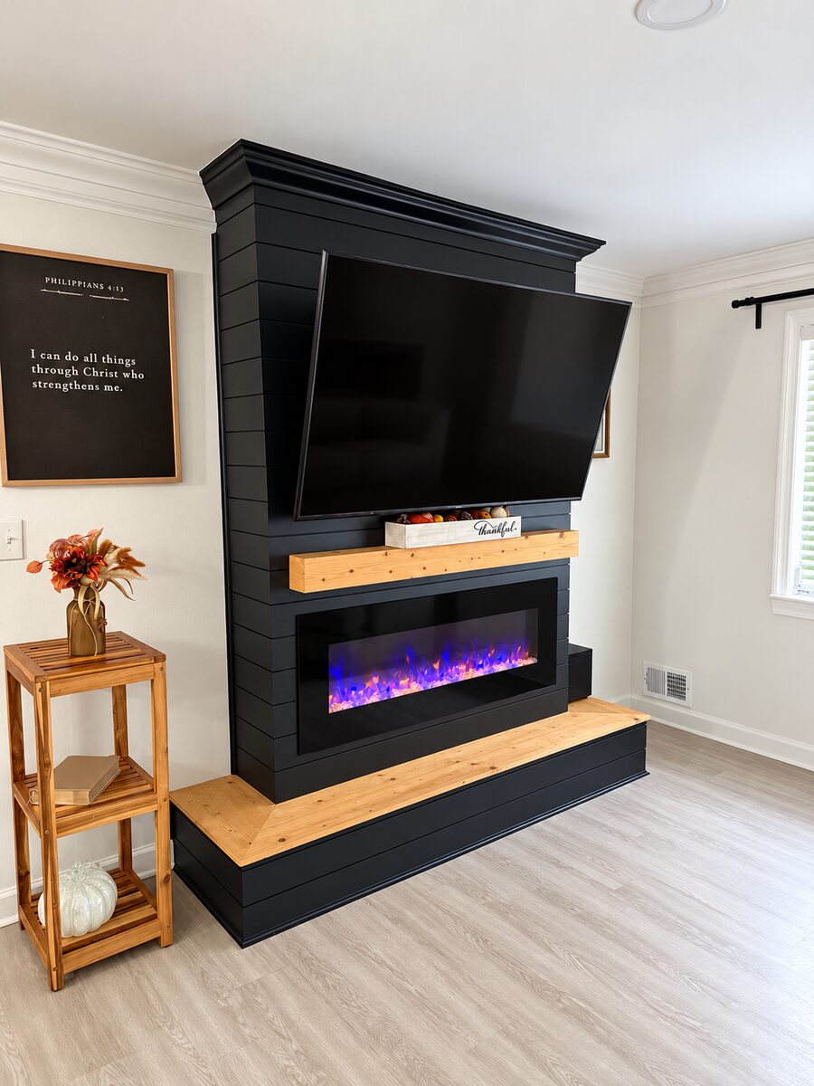 Shiplap Fireplace Wall by RMU Construction Group