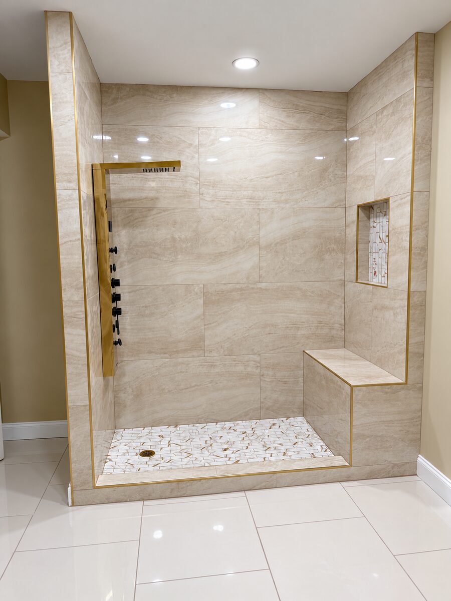 Walk-In Shower by RMU Construction Group